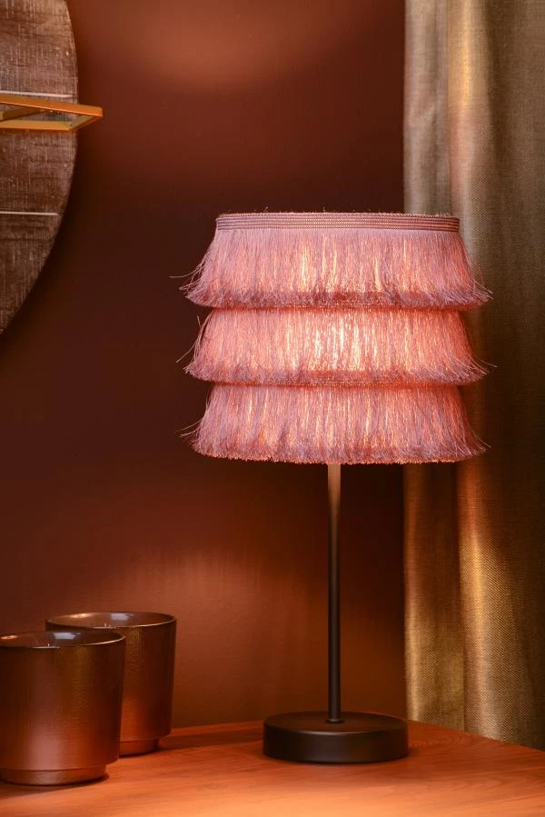 Lucide EXTRAVAGANZA TOGO - Lampe de table - Ø 18 cm - 1xE14 - Rose - ambiance 2